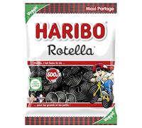 HARIBO - Rotella - Bonbons Réglisse - Sans Colorants Artificiels & Sans Gélatine - Sachet Vrac 500 g