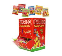 Haribo Super Party Distributeur avec mélange de bonbons, sachets à bonbons emballés individuellement, idéal pour les fêtes, les friandises et le bureau, 960 g