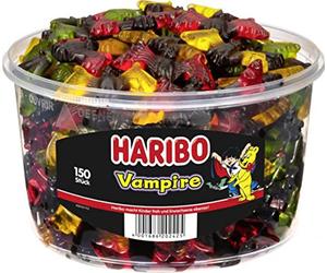 HARIBO Vampire, paquet de 2, gomme de vin aux fruits avec réglisse, confiserie 2 x 150 pièces