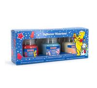 Haribo Winterland Coffret cadeau de 3 bougies parfumées d'hiver | Cadeaux pour femme | pour la maison | 3 x 85 g parfumées dans un verre