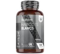Haricots Blancs 5000mg, 180 Gélules Vegan (6 Mois) avec Zinc et Chrome, Extrait de Haricots Blancs White Kidney Beans (50:1), le Chrome contribue au maintien d’un taux normal de glycémie (EFSA)
