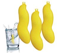 Haricots de nettoyage de bouteilles magiques, 3 pièces, haricots nettoyage bouteilles réutilisables, éponges d'eau en forme pois pour nettoyeur magique interne jaune