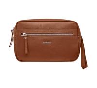 Harigiò ® Sac pour Homme en Cuir Véritable Pochette de couleur du cuir (tabac) avec Poignée de Poignet et Dragonne Pochette Poignée Amovible avec Mousqueton Fabrication Fabriquée en Italie