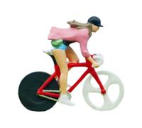 Harilla 1/64 Cyclist Resin Riding Figure Cosplay Personnes Tiny Modèles Artisanat pour la maison Dollhouse Payscape Layscape Diorama Decoration Discoring, Femme