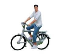 Harilla 1/64 Cyclist Resin Riding Figure Cosplay Personnes Tiny Modèles Artisanat pour la maison Dollhouse Payscape Layscape Diorama Decoration Discoring, Homme