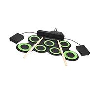 Harilla 1 Ensemble Batterie Électronique de Table Tapis Batterie Roulable Pédales Haut-Parleur Intégré Silicone USB Adaptée à la Pratique, Color #2