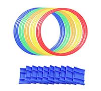 Harilla 10 Pièces Hopscotch Jump Anneaux de Coordination pour Enfants Dispositif Éducatif Plastique Jouet de Motricité Sensorielle Grille de Jeu, 28cm