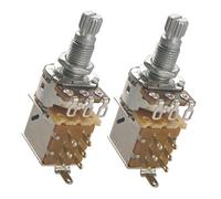 Harilla 2 Pièces Potentiomètre Audio Guitare Potentiomètre Volume Linéaire Commande Push Pull Axe Fendu pour Basse Télécaster Adapté aux Amateurs de Musique, B25K