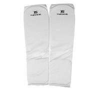 Harilla 2 Pièces Protège-Tibias Shin Instep Guards Jambe MMA Muay Thai Mousse Élastique pour Absorption des Chocs Adapté Aux Arts Martiaux Séances, Blanc, M