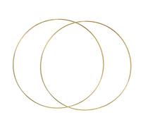 Harilla 2x cadre de couronne de cerceau en métal, grand cerceau métallique, anneaux de cerceau artisanal circulaire pour attrape-rêves bricolage, 3.5 mm x 35 cm