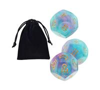 Harilla 3pcs dés astrologiques à, dés de constellation avec pochette, objets de collection de dés polyédriques pour accessoires de cadeaux de café de, style A