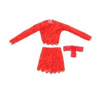 Harilla 3X 1/6 Top et Hanche étreint Jupe String, vêtements de poupée à la Main, vêtements de vêtements Miniatures pour Figurines de 12 Pouces Habit Le Corps, Rouge
