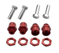 Harilla 4 Pièces Adaptateur Hexagonal Roue Aluminium Pièce Conversion 12mm à 17mm Compatibilité Universelle Convient pour Voiture RC Passion Test Pilotage, Rouge