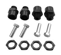 Harilla 4 Pièces Adaptateur Hexagonal Roue Aluminium Pièce Conversion 12mm à 17mm Compatibilité Universelle Convient pour Voiture RC Passion Test Pilotage, Noir