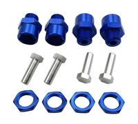 Harilla 4 Pièces Adaptateur Hexagonal Roue Aluminium Pièce Conversion 12mm à 17mm Compatibilité Universelle Convient pour Voiture RC Passion Test Pilotage, Bleu foncé