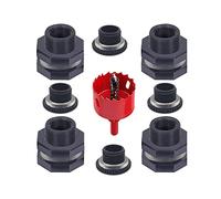 Harilla 4 Pièces Bulkhead Fitting Kit de Raccord de Cuve Adaptateur de Robinet pour Jardin Joint en Silicone Étanche Connecteur Universel Adapté pour, 0,7 Pouces