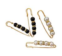Harilla 4 pièces Femmes élégantes Perle Broche Ajuster décor Ceinture Clip fermoirs Bricolage Artisanat Taille épingles de sûreté pour Jean Pull Cardigan col, Style D