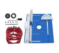 Harilla 4 Pièces Plateau de Table pour Défonceuse Plaque Métallique avec Système de Levage DIY Outil de Gravure Trimming Remplaçable Convient pour Bri, Bleu