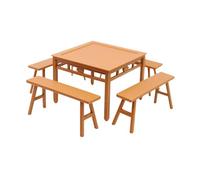 Harilla 5 Pièces Chaise Miniature Maison de Poupée Ensemble Meuble Table Bancs Décoratif Fait Main Réaliste PLA Convient pour Décoration Collection Mi, L