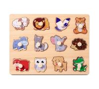 Harilla à Chevilles en Bois, éducatif en Bois, développement, Planche de Correspondance des Formes, Jouet éducatif pour Les en Plein air, Animal