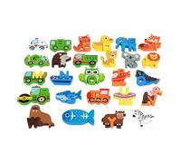 Harilla Alphabet en Bois, Apprentissage ABC, Puzzles compacts réutilisables pour l'apprentissage de l'alphabet, Jouets pour garçons et Filles,