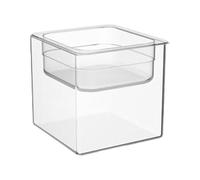 Harilla Aquarium Miniature 2 en 1, Bocal à Poissons, gamelle pour Chat, Terrarium carré Transparent, Facile d'entretien, idéal comme Cadeau ou décoration, Bol Plein