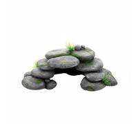 Harilla Aquarium r Décor Grotte Empilés Ornement Abri Résine Robuste avec Texture Naturelle et Végétation Factice pour Scène sous-Marine Paisible