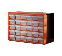 Harilla Armoire de Rangement Tiroirs Type Organisateur Multi Compartiments Classement Murale En PP Robuste pour Accessoires Garage, Petite Grille Orange 30