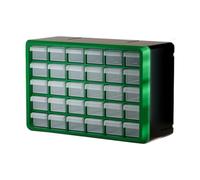 Harilla Armoire de Rangement Tiroirs Type Organisateur Multi Compartiments Classement Murale En PP Robuste pour Accessoires Garage, Petite Grille Verte 30