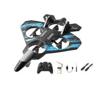 Harilla Avion de chasse télécommandé, modèle anti-collision, 6 canaux, pour les enfants de 14 ans et plus, facile à piloter, planeur RC, Bleu