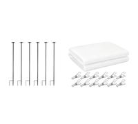 Harilla Bâche de Protection Extérieure Kit de Jardinage Voile d'Hivernage Couverture de Plantes Tunnel Anti-intempéries Non-tissé avec Métal et Pinces