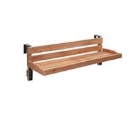 Harilla Balconnière Suspendue Étagère Balcon Pliante Tablette Garde-Corps Support Jardinière Réglable Construction Serrage 3cm à 11cm Pratique pour Pots et, 90cm, Couleur Bois Naturel
