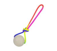 Harilla Balle de Dressage pour Chien Corde Intégrée Jouet Caoutchouc Robuste Interactif à Lancer et Tirer Effet Lumineux pour Jeu Nocturne Adaptée Animal Joue, 7cm