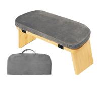 Harilla Banc de Méditation Banc à Genoux Tabouret Agenouilloir Siège Bambou et Acier Coussin Confort Ergonomique Structure Stable Adapté à Méditation Prière, Gris, 30 Avec Sac