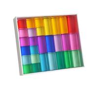 Harilla Blocs Construction, Cubes en Acrylique, Jouet sensoriel coloré, Jeu d'empilage éducatif pour garçons et Filles 3 à 6 Ans, Cadeau