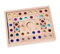 Harilla Blocs de Construction Enfants Blocs Éducatifs Blocs Empilables Cubes Sensoriels Jouets Créatifs en Bois et Acrylique Translucide Favorisant, Style to 1