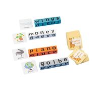 Harilla Blocs en bois, jeu d'orthographe, jouet d'apprentissage préscolaire, mots de vue, jeu de lettres assorties Abc, blocs de l'alphabet, cadeau pour, Sans Notre Cloche