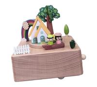 Harilla Boîte à musique en bois faite main, mécanisme à remontoir, jouant une mélodie créative, cadeau pour petite amie, décoration intérieure pour le Nouvel