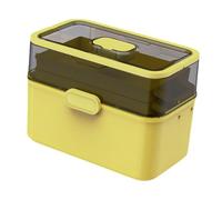 Harilla Boîte à Pharmacie Portable avec poignée, conteneur de Rangement Vide pour Accessoires de Couture, pour la Maison, la Commode, Le Bureau, Les, Jaune Vert