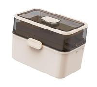 Harilla Boîte à Pharmacie Portable avec poignée, conteneur de Rangement Vide pour Accessoires de Couture, pour la Maison, la Commode, Le Bureau, Les, Beige