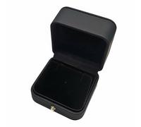 Harilla Boîte Présentoir Broche Structure Carrée en Similicuir PU Élégant Intérieur Entièrement Velours Long Couvercle à Charnière Rigide Utilisable pour, Noir, Incliné 7-7-4,5cm