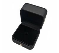 Harilla Boîte Présentoir Broche Structure Carrée en Similicuir PU Élégant Intérieur Entièrement Velours Long Couvercle à Charnière Rigide Utilisable pour, Noir, BoîteBadge7-7-4,5cm