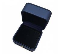 Harilla Boîte Présentoir Broche Structure Carrée en Similicuir PU Élégant Intérieur Entièrement Velours Long Couvercle à Charnière Rigide Utilisable pour, Bleu Foncé, Incliné 7-7-4,5cm