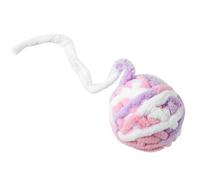 Harilla Boule pour Chat Tricotée Jouet Chat Balle Queue Clochette Pelote Queue Longue pour Chasse Simulation Son à Chaque Coup Construction Robuste Anti, White Pink Purple