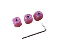 Harilla Bouton de Guitare Triple Cube Molette Potentiomètre Poignée Finition Marbrée Brillante Remplacement des Commandes Usées Réglage Fin Assuré avec Outil, Rose