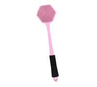 Harilla Brosse de douche en silicone à long manche, double face, éponge de bain nettoyante, brosse de bain compacte avec poils en silicone, Rose