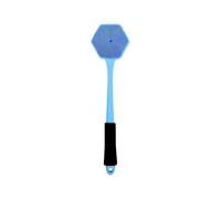 Harilla Brosse de douche en silicone à long manche, double face, éponge de bain nettoyante, brosse de bain compacte avec poils en silicone, Bleu