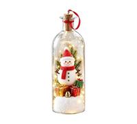 Harilla Bteille Message Noël Scène Miniature Lumineux Bteille Décorative Lumières Sapin Miniature Compact pr Cheminée, Bonhomme