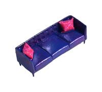 Harilla Canapé Trois Places Miniature à L'échelle 1/64, Accessoire de Diorama, Objet de Collection, Cadeau, Mini Canapé pour Maison de Poupée, Bleu