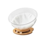 Harilla Capsule pour Chat Nid de Sommeil pour Chats d'Intérieur Hamac à Chatons Maison d'animaux en Bois et Acrylique avec Plateau Rotatif Matériau, Ours avec Coussinet